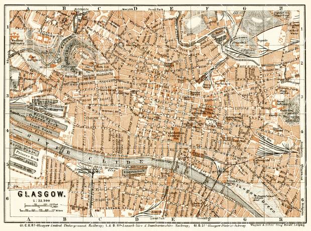 Glasgow city map, 1906. Use the zooming tool to explore in higher level of detail. Obtain as a quality print or high resolution image