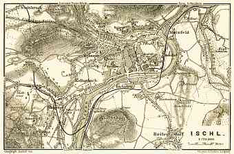 Bad Ischl (Ischl) city map, 1906