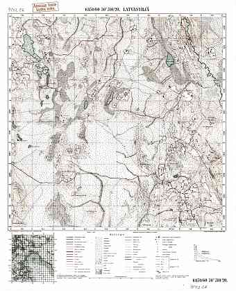 Latvasyrjä and close surrounding. Latvasyrjä. Topografikartta 414206. Topographic map from 1939