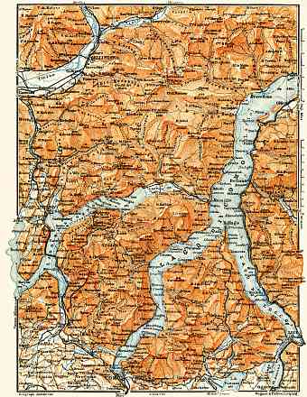 Como Lake and its environs map, 1908