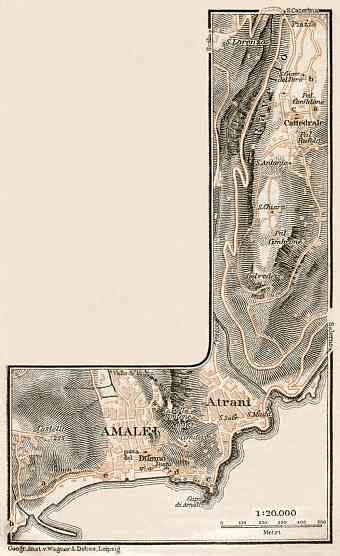 Amalfi and environs map, 1912