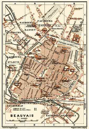 Beauvais city map, 1913