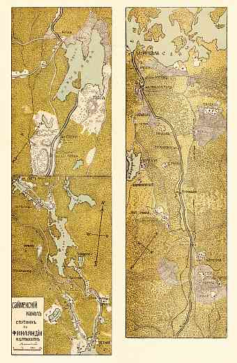 Saimaa Canal map (in Russian), 1913