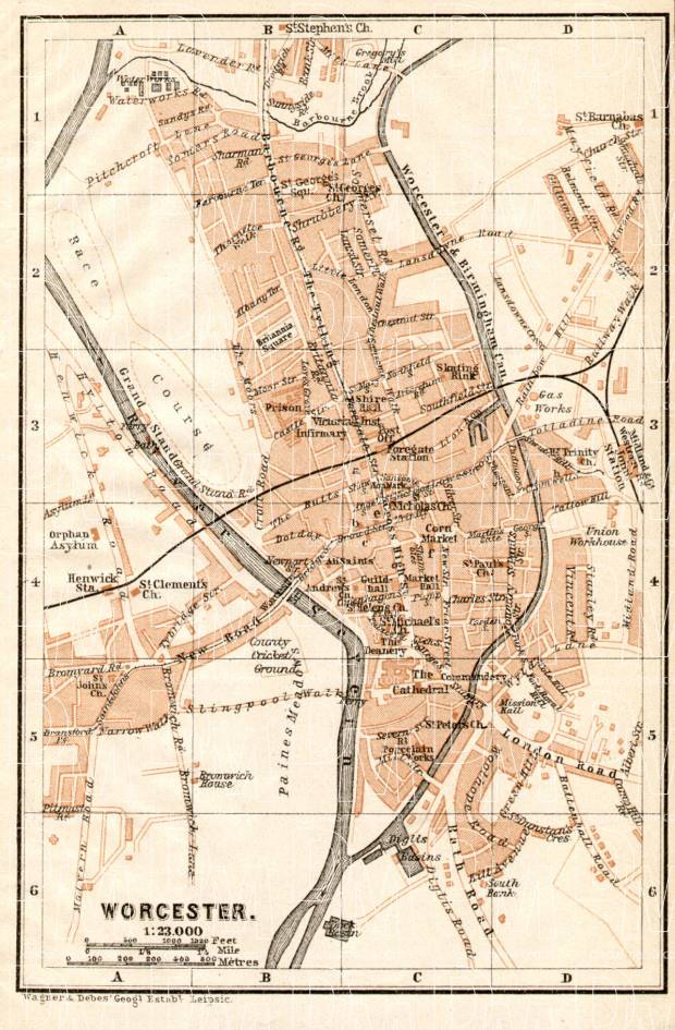 Worcester city map, 1906. Use the zooming tool to explore in higher level of detail. Obtain as a quality print or high resolution image