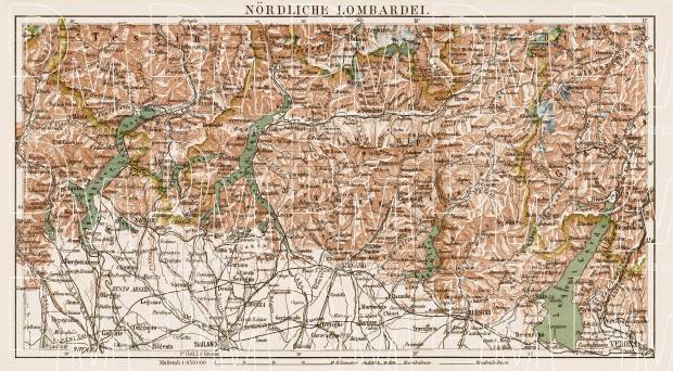 Map of the North Lombardy, 1903. Use the zooming tool to explore in higher level of detail. Obtain as a quality print or high resolution image