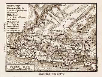 Nervi (of Genua) town plan. Lageplan von Nervi, 1903