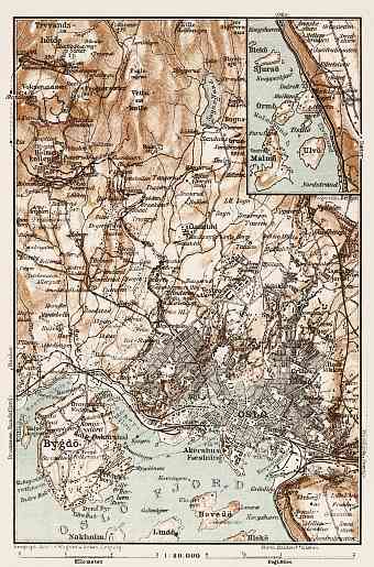 Oslo and environs map, 1929