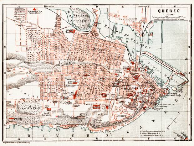 Quebec city map, 1907. Use the zooming tool to explore in higher level of detail. Obtain as a quality print or high resolution image