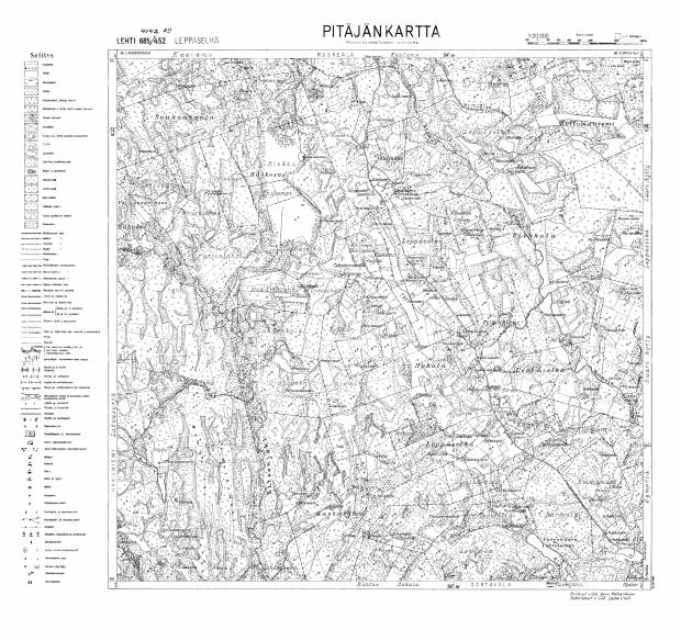 Leppjaselkja. Leppäselkä. Pitäjänkartta 414209. Parish map from 1932. Use the zooming tool to explore in higher level of detail. Obtain as a quality print or high resolution image