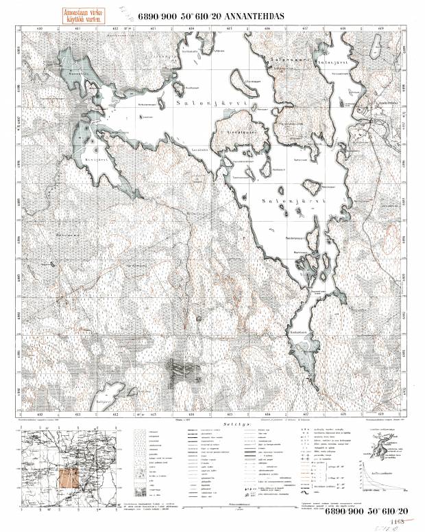 Annantehdas. Topografikartta 521210. Topographic map from 1940. Use the zooming tool to explore in higher level of detail. Obtain as a quality print or high resolution image