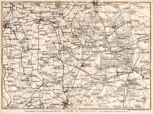 Sherwood Forest and the Dukeries map, 1906. Use the zooming tool to explore in higher level of detail. Obtain as a quality print or high resolution image