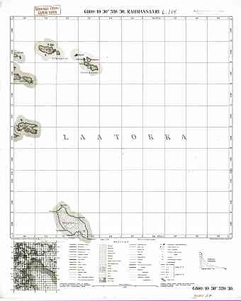Rahmansaari. Topografikartta 414107. Topographic map from 1939