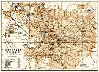 Bucharest (Bucureşti) city map, 1905