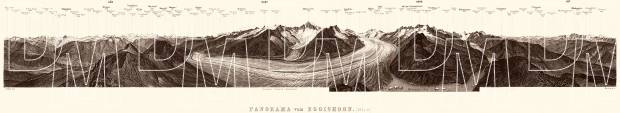 Panoramic View from Eggishorn Mountain, 1897. Use the zooming tool to explore in higher level of detail. Obtain as a quality print or high resolution image