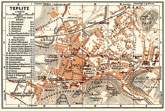 Teplitz (Teplice) city map, 1913