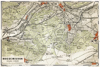 Bois de Meudon - the Forest of Meudon map, 1903