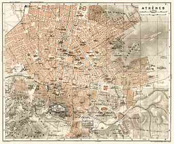 Athens (Αθήνα) city map, 1911