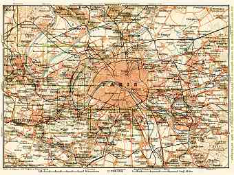 Paris and environs map, 1903