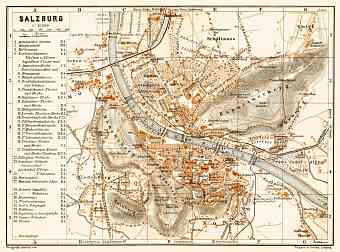 Salzburg city map, 1906