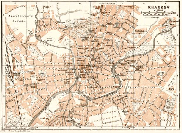 Kharkov (Kharkiv) city map, 1914. Use the zooming tool to explore in higher level of detail. Obtain as a quality print or high resolution image
