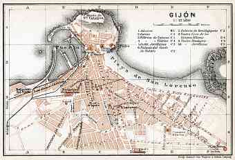 Gijón city map, 1913