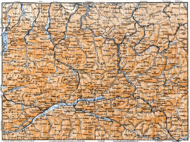 Steyr and Austrian Alps from Aussee to Hochschwab, 1911. Use the zooming tool to explore in higher level of detail. Obtain as a quality print or high resolution image