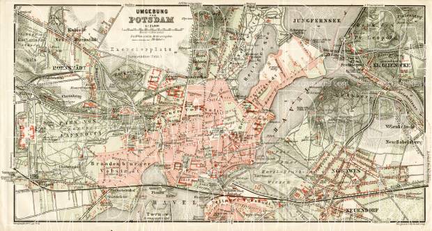 Potsdam and environs map, 1906. Use the zooming tool to explore in higher level of detail. Obtain as a quality print or high resolution image