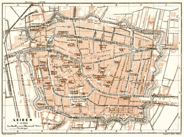 Leiden city map, 1909. Use the zooming tool to explore in higher level of detail. Obtain as a quality print or high resolution image