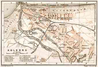 Kolberg (Kołobrzeg) city map, 1911