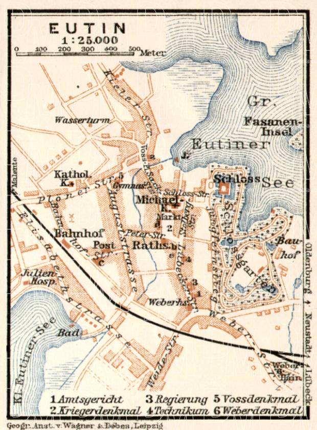 Eutin city map, 1911. Use the zooming tool to explore in higher level of detail. Obtain as a quality print or high resolution image