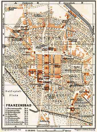 Franzensbad (Františkovy Lázně) town plan, 1911