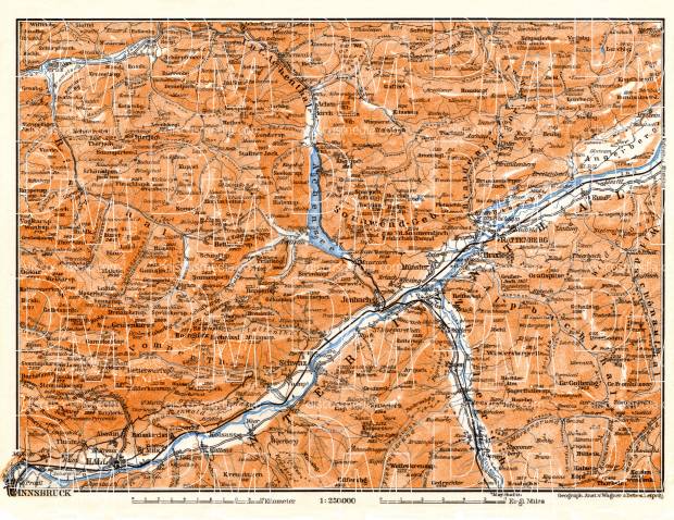 Map of the Lower Inn Valley - Unterinnthal, 1906. Use the zooming tool to explore in higher level of detail. Obtain as a quality print or high resolution image