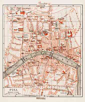 Pisa city map, 1903