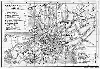 Hermannstadt (Sibiu), city map. Environs of Hermannstadt map, 1911