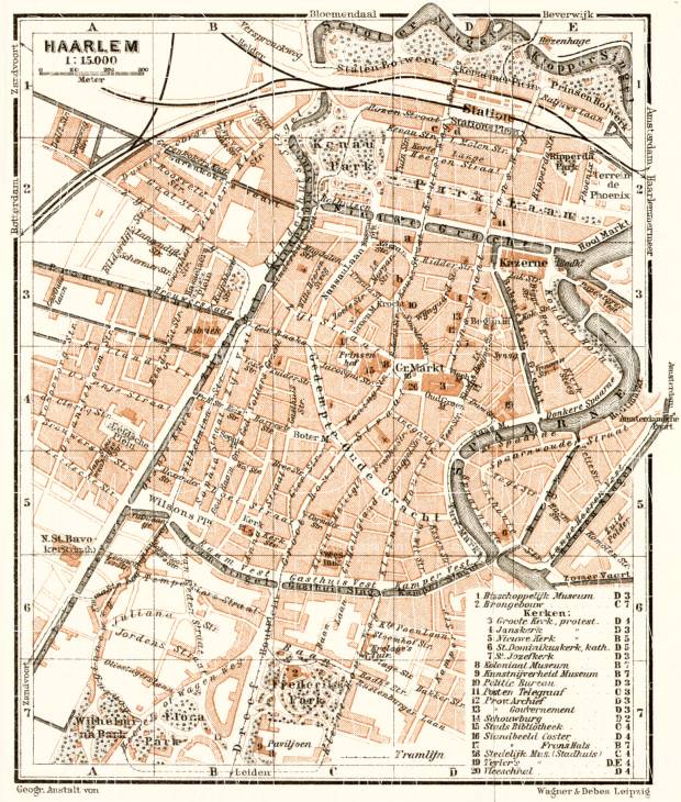 Old map of Haarlem in 1909. Buy vintage map replica poster print or ...