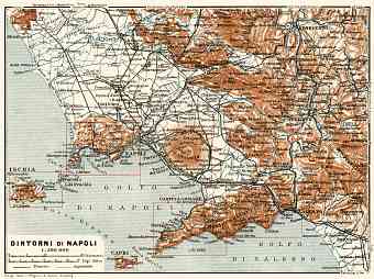 Naples (Napoli) environs general map, 1929