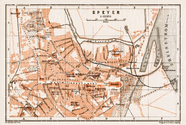 Speyer city map, 1909. Use the zooming tool to explore in higher level of detail. Obtain as a quality print or high resolution image
