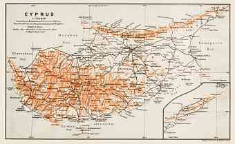 Cyprus (Κύπρος, Kıbrıs) general map, 1914