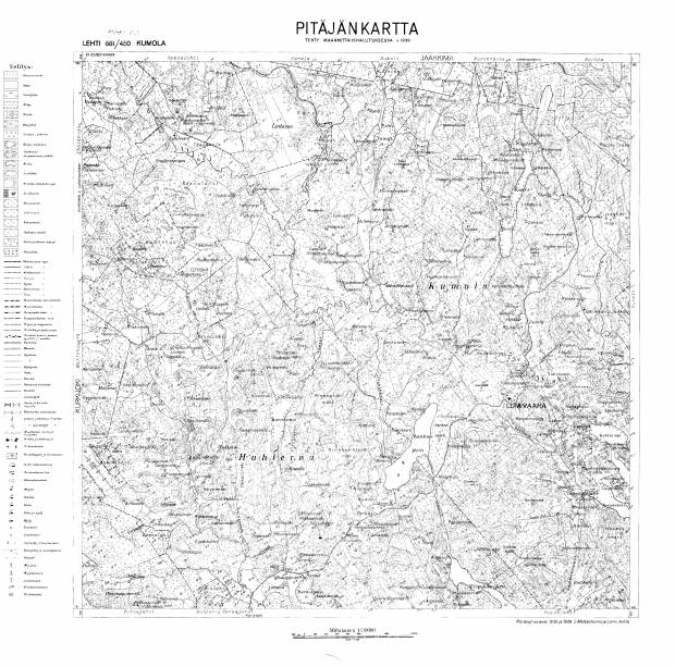 Lumivaara. Kumola. Pitäjänkartta 414102. Parish map from 1939. Use the zooming tool to explore in higher level of detail. Obtain as a quality print or high resolution image