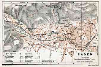 Baden to Vienna (Baden bei Wien), town plan, 1910