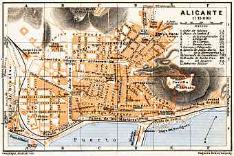 Alicante city map, 1929