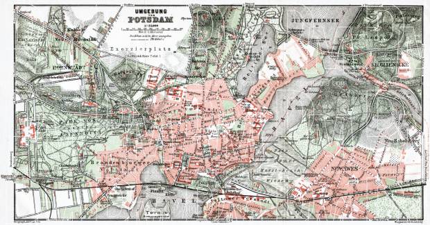 Potsdam and environs map, 1911. Use the zooming tool to explore in higher level of detail. Obtain as a quality print or high resolution image