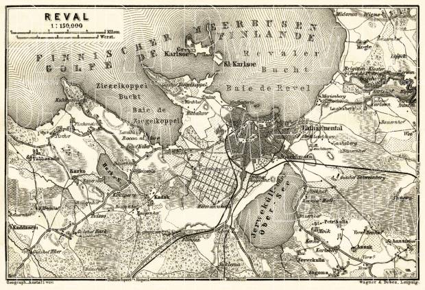 Reval (Tallinn) environs map, 1914. Use the zooming tool to explore in higher level of detail. Obtain as a quality print or high resolution image