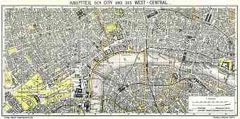 London, city centre map, 1911
