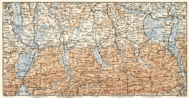 Tölz, Tegernsee, Schliersee and environs map, 1906. Use the zooming tool to explore in higher level of detail. Obtain as a quality print or high resolution image