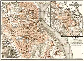Kiev (Киев, Київ, Kyiv) city map, 1914