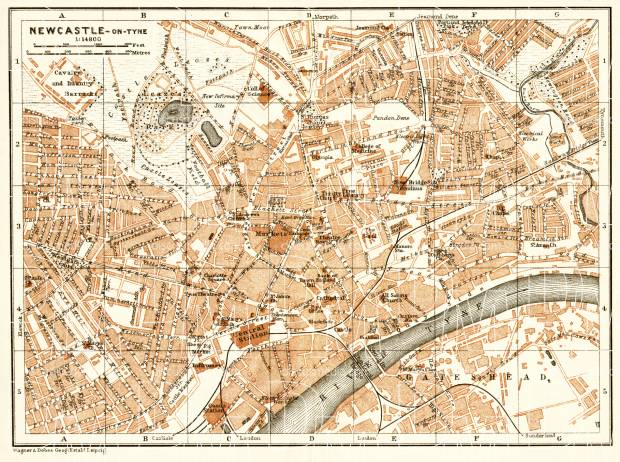 Newcastle upon Tyne city map, 1906. Use the zooming tool to explore in higher level of detail. Obtain as a quality print or high resolution image
