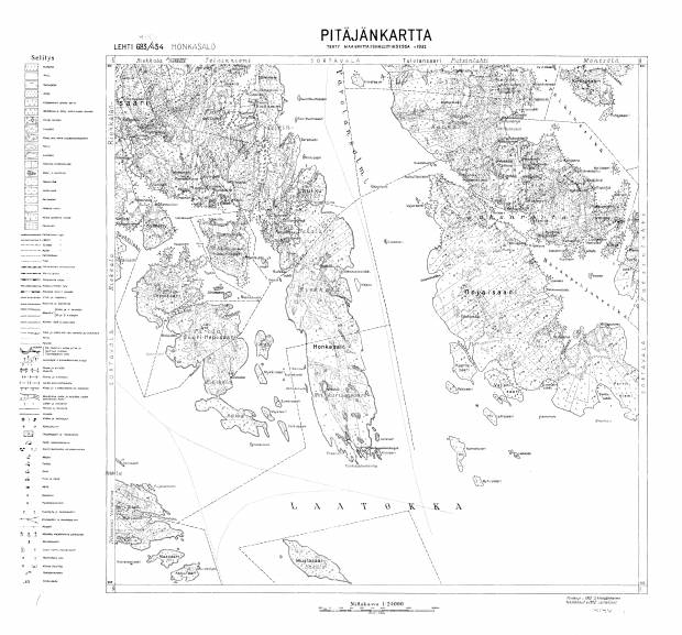 Honkasalo Island. Honkasalo. Pitäjänkartta 414401. Parish map from 1932. Use the zooming tool to explore in higher level of detail. Obtain as a quality print or high resolution image