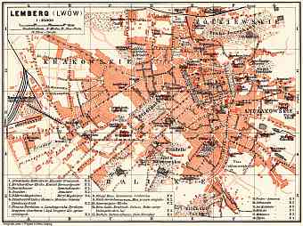 Lemberg (Львiв, L´viv) city map, 1911