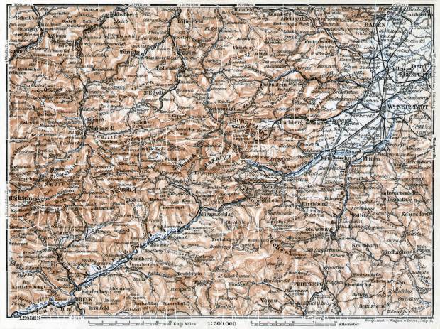Schneeberg, Semmering and Mürztal region map, 1910. Use the zooming tool to explore in higher level of detail. Obtain as a quality print or high resolution image